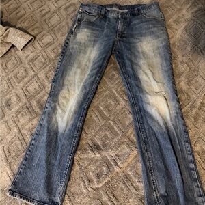 Wrangler Men's Faded Blue Straight Jeans 36x32